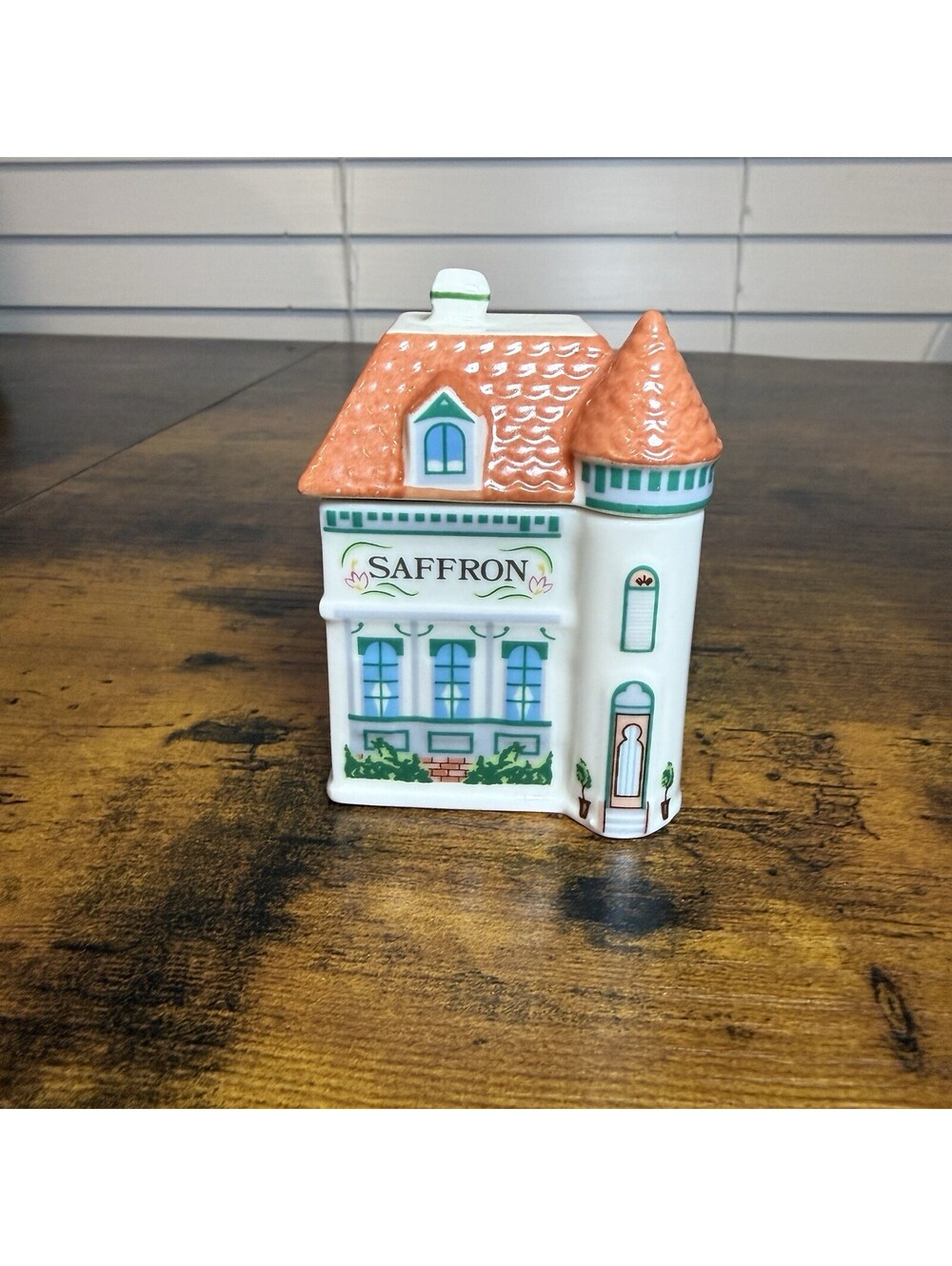 Lenox Spice Village Saffron Jar 2nd Edition Porcelain House w/Lid